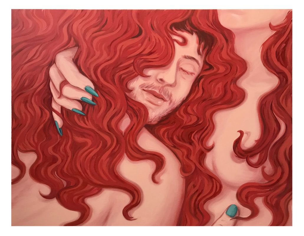 Lise Stoufflet A real hug Oil on canvas